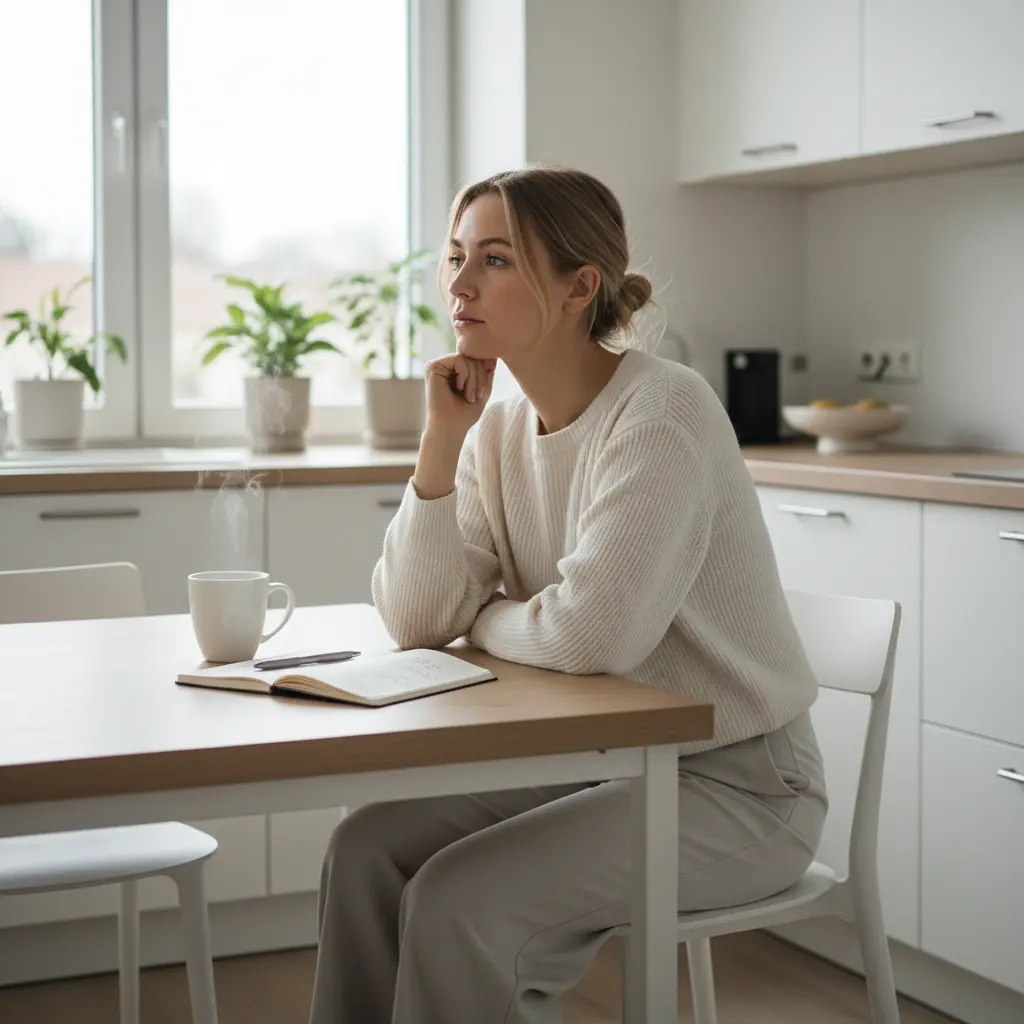 Женщина думает