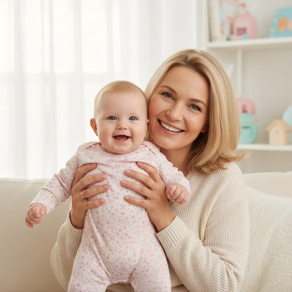 Няня с ребенком на руках