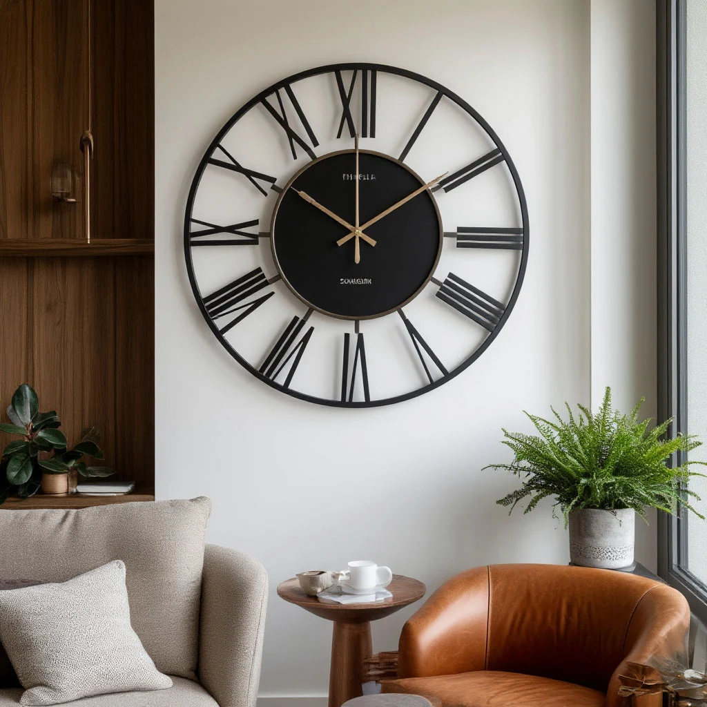 часы висят на стене