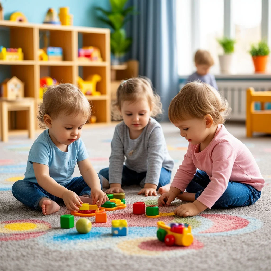 Дети собирают конструктор