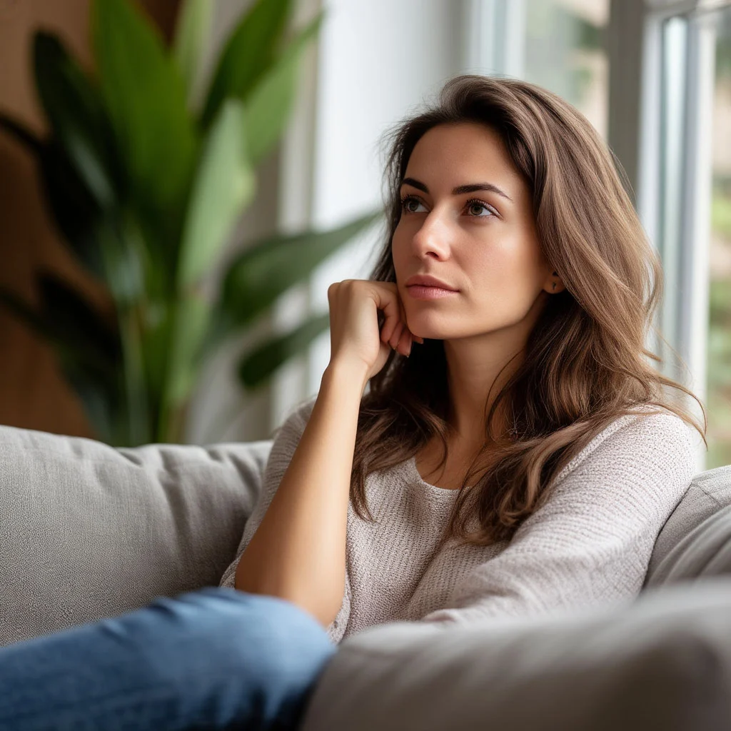 Женщина задумалась