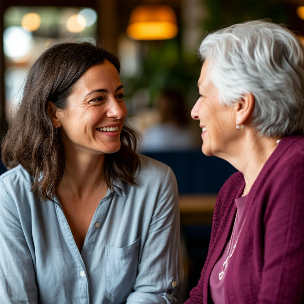 Две женщины приятно беседуют