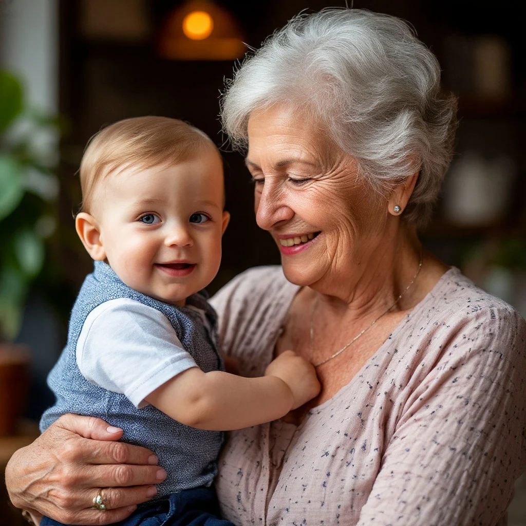 Женщина держит на руках мальчика маленького мальчика