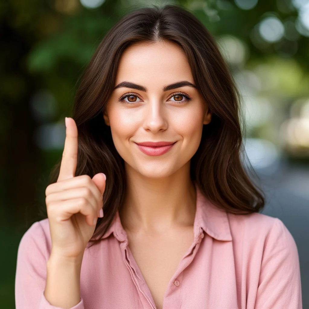 Женщина указывает быть внимательным