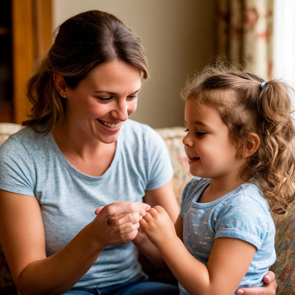 Няня и девочка играют